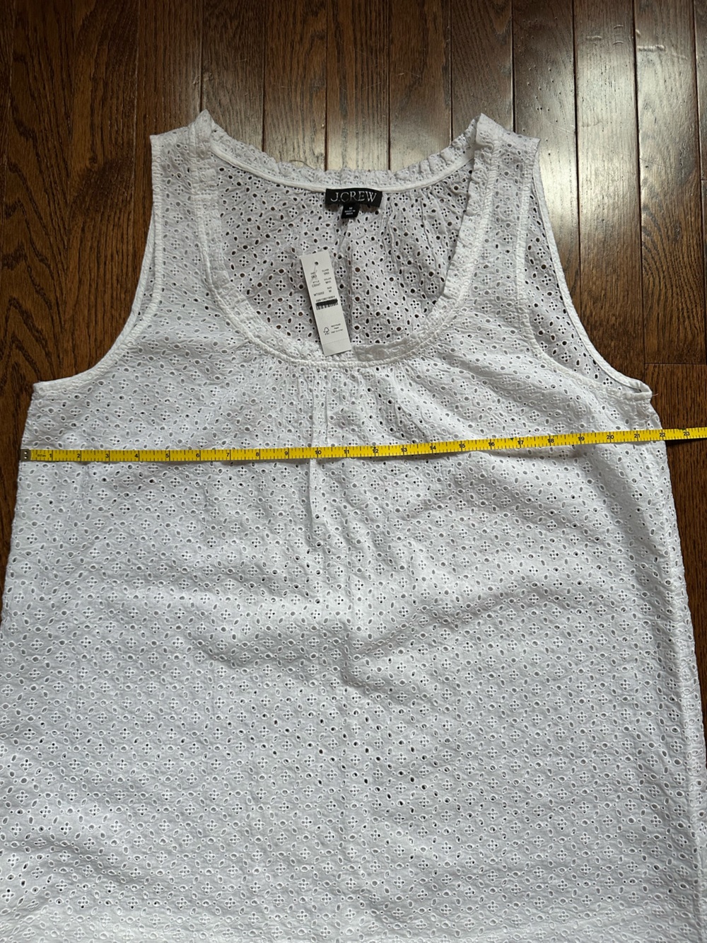NWT J.Crew Ruffle Eyelet Mini Dress White Medium CS547 *mark - Picture 12 of 15